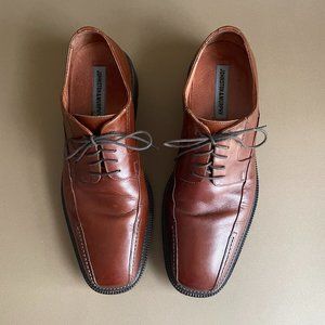 SOLD - Johnston & Murphy Brown Square-Toe Lace-Up Oxford Shoes — Mens Size 11 M